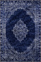 Navy Blue Themed Traditional Motif Patterned Vintage Decorative Carpet 4966