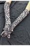 Black Fera Leopard Patterned Flexible Evening Dress - 6