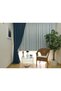 Blue Linen Background Curtain - 1/3 Close Pleat, Single Wing - 3