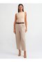 Kayık Yaka Sleeveless Top-Cream - 3