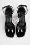 Women's Sarge Black Patent Leather Heeled Shoes - 3