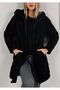 Black Hooded Fluffy Jacket