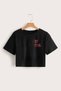 Griland Women's Black Hey It's Me Printed Oversize Crop Top - 2