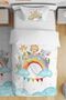 Safari Twinkling Rainbow Patterned Single Baby Kids Bedding Set