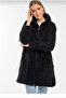 Women's Hooded Zippered Oversize Plush Cardigan with Elastic Sleeves - 5