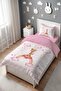Ballerina Giraffe Patterned Single Baby Toddler Duvet Cover Set - 3
