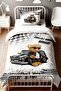 Car Bear Teddy Patterned Single Baby Kids Bedding Set - 2