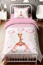 Ballerina Giraffe Patterned Single Baby Toddler Duvet Cover Set - 2