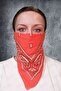 Orange Patterned 100% Coton Biker Bandana - Unisex Women/Men Model 1, Pack of Two - 3