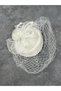 Elegant Simple Wedding Hat with Floral Detail Bridal Cap - 4