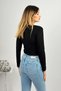 Women's Long Sleeve Crew Neck Bodysuit Black 1 Piece - 9