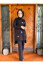 Black design hijab tracksuit with triangle sequin detail - 3