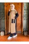 , daily stylish navy blue hijab tracksuit with zipper and special design pockets - 3
