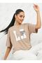 Oversized LA City Names Print Round Neck T-shirt - 6