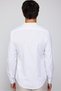 Men's Slim Fit Slim Fit Long Sleeve 100% Cotton Linen Texture White Shirt with Prevailing Collar Epaulettes - 5