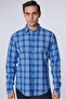 Slim Fit Long Sleeve Tight Fit Checkered Linen Texture Summer Men's Shirt