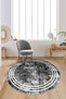 Digital Printing Washable Non-Slip Base Stain Resistant Black Round Kitchen Carpet and Living Room Carpet