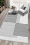 Machine Washable Non-Slip Sole Stain Resistant Gray Striped Living Room Rug Kitchen Rug and Runner Rug