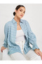 Textured Oversized Longline Shirt with Buttons