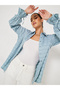 Textured Oversized Longline Shirt with Buttons - 3
