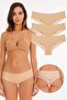 Women's Laser Cut Lace Panties 3 Pack Set Skin - Kts2112