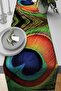 Thai Feather Premium Woven Stain Resistant Fabric Tablecloth Runner Peacock 40x140cm Rnr234