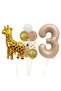 Giraffe Foil Ballon Age Figure Beige Color Ballon Giraffe Concept Birthday Latex Ballon - 4