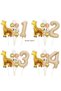 Giraffe Foil Ballon Age Figure Beige Color Ballon Giraffe Concept Birthday Latex Ballon - 6