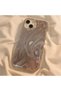 Titanium Color Feather Pattern Sides Silicone Shockproof Phone Case for iPhone 15