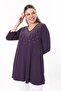 Women's Plus Size Plum Stone Detailed Capri Sleeve Tunic 65N37696 - 6