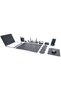 Pr610 Double Pen Black Color Leather Desk Mat Set 10 Pieces - 5