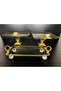 3 Piece Gold Gilded Crystal Presentation Stand with Crystal Base - 2
