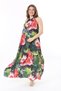 Women's Plus Size Colorful Halter Neck Button-Front Unlined Crepe Chiffon Dress 65N37986 - 5