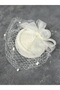 Special Design Polka Dot Stylish Bridal Tulle Wedding Hat White - 4