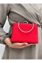 Women's Satin Red Evening Dress Clutch Portfolio Bag