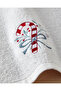 Candy Stick Cotton Embroidered Hand Towel, Ecru - 3