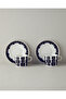 Modern Feel Bone Porcelain 4 Piece 2 Person Cup Set Black - 4