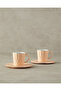 Hestia New Bone China 4 Piece Coffee Cup Set for 2 Persons Salmon