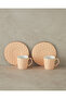 Hestia New Bone China 4 Piece Coffee Cup Set for 2 Persons Salmon - 3