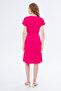 Dress with Buttons Dark Pink Color Short Sleeve - 3