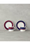 Carny Bone Porcelain 4-Piece Coffee Cup Set for 2 People, Fuchsia-Navy Blue - 2