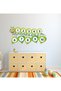 Educational Numbers from Cute Caterpillar and Leaves sticker Glass, Wall Sticker