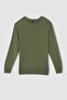 Regular Fit Crew Neck Cashmere Textured Extra Soft Sweater I6913Az22Wn - 7