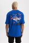 Fit Oversize Fit Crew Neck Back Printed Short Sleeve T-Shirt A7055ax23hs - 5