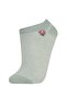 Girls' 3-Piece Cotton Booties Socks C2951A8Ns - 2
