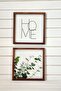 Living Room, Eucalyptus Home Written Wooden Framed Painting Set