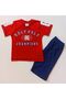 100% Cotton Single Jersey Short Sleeve T-Shirt and Capri Pajama Set for Boy - Set of 2