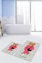 Digital Printed Washable Non-Slip Teddy Bear Patterned Double Bathroom Rug Mat Toilet Set - 8