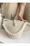 Women's Off-White Pearl Design Shoulder Bag