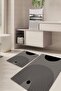 Modern Patterned Non-Slip Base Washable Set of 2 Bathroom Carpet Mat Toilet Seat Set Kt-kzsd-908